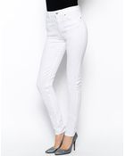 Asos High Waisted Skinny Twill Pants - Lyst