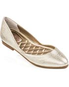 Me Too Betti Metallic Leather Flats - Lyst