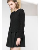 Mango Striped Texture Sweater - Lyst