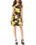 Michael Kors Camouflage Fit-And-Flare Dress - Lyst