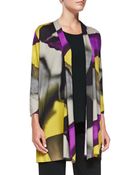Caroline Rose Mystic Mix Knit 3/4-Sleeve Cardigan - Lyst