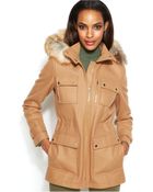 Ivanka Trump Faux-Fur-Trim Wool Anorak Coat - Lyst