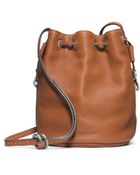 Michael Kors Julie Small Drawstring Leather Crossbody - Lyst