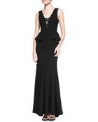 BCBGMAXAZRIA Silvia Lace-Inset Peplum Gown - Lyst