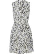 Suno Printed Washed-Silk Mini Dress - Lyst