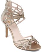 Vince Camuto Wari Satin Leather Heels - Lyst