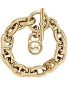 Michael Kors Gold-Tone Chain-Link Padlock Bracelet - Lyst