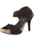 Pedro Garcia Lila Suede Twostrap Sandal Black - Lyst