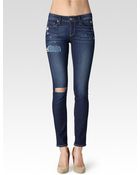 Paige Skyline Ankle Peg - Heather Tear & Repair - Lyst