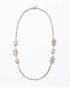 Ann Taylor Crystal Braided Long Ribbon Necklace - Lyst