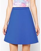 Asos Premium A-Line Skirt In Bonded Scuba - Lyst