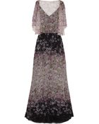 Valentino Floral-Print Silk-Chiffon Gown - Lyst