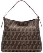 Fendi Zucca-Print Large Canvas Hobo Bag - Lyst