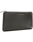 Burberry Black Patent Leather 'Constantine' Folding Continental Wallet - Lyst