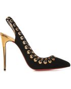Christian Louboutin Ostri Sling 100Mm Suede Pumps - Lyst