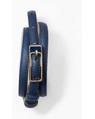 Ann Taylor Enamel Buckle Skinny Belt - Lyst