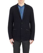 John Varvatos Cable-Knit Sweater Jacket - Lyst