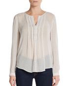 Joie Aurela Silk-Chiffon Top - Lyst