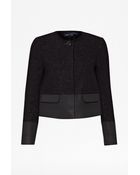 French Connection Cosmic Tweed Collarless Jacket - Lyst