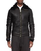 Rick Owens Shearlinglined Leather Bomber Jacket - Lyst
