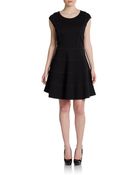 Halston Heritage Cap Sleeve Aline Dress - Lyst