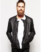 Scotch & Soda Leather Jacket - Lyst
