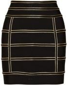 Balmain Embellished Stretch Knit Skirt - Lyst