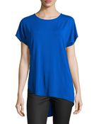 Halston Heritage Short-Sleeve Asymmetric-Hem Tee - Lyst