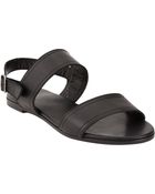 Barneys New York Double Strap Flat Sandals - Lyst