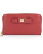 Saks Fifth Avenue Leather Bowtie Continental Wallet - Lyst