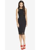 Express Exploded Mesh Inset Midi Dress - Lyst