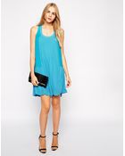 Aryn K. Drop Waist Pleated Tank Dress - Lyst