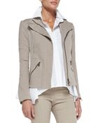 Donna Karan New York Stretch Denim Zip Jacket - Lyst