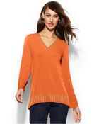 Michael Kors Michael Stud-Trim V-Neck Tunic - Lyst