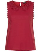 Topshop Lace Collar Top - Lyst