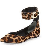Diane von Furstenberg Evie Leopard-Print Calfhair Ballet Flat - Lyst
