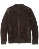 Maison Martin Margiela Distressed Suede Bomber Jacket - Lyst