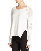 Free People Lace Inset Jersey Top - Lyst