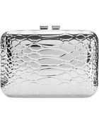 La Regale Metal Python Box Minaudiere - Lyst