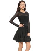 Diane von Furstenberg Long Sleeve Flare Dress - Black - Lyst