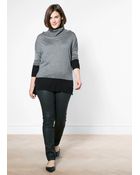 Violeta By Mango Contrast Hem Sweater - Lyst