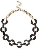 River Island Black Chunky Enamel Chain Necklace - Lyst