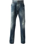 Dolce & Gabbana Straight Leg Jean - Lyst
