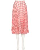 River Island Pink Check Pleated Midi Skirt - Lyst