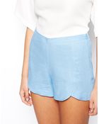 Asos Shorts In Linen With Split Detail - Lyst