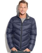 Michael Kors Michael Big And Tall Castlewood Packable Chevron Puffer Jacket - Lyst