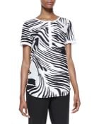 Lafayette 148 New York Shari Short Sleeve Zebra-Print Top - Lyst