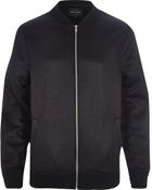 River Island Black Quilted Bomber Jacket - Lyst