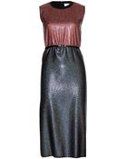 Victoria, Victoria Beckham Lamé Wool-Blend Dress - Lyst