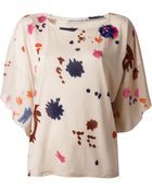 Tsumori Chisato Butterfly Sleeve Printed Blouse - Lyst